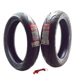 Kenda KM1 120/70ZR17 & 140/70ZR17 Motorcycle Sport Touring Tire Set w/ Keychain